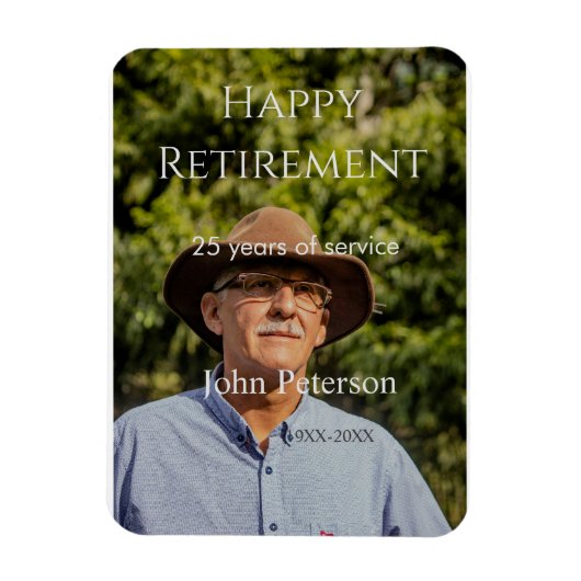 happy retiment photo name year of service マグネット (縦)