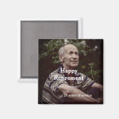 happy retiment photo name year of service マグネット (正面/裏面)