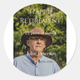 happy retiment photo name year of service ラウンドシール