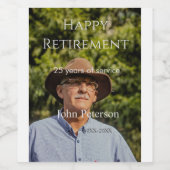 happy retiment photo name year of service ワインラベル (シングルラベル)