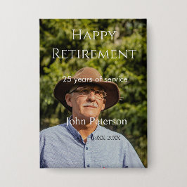 happy retiment photo name year of service 缶バッジ