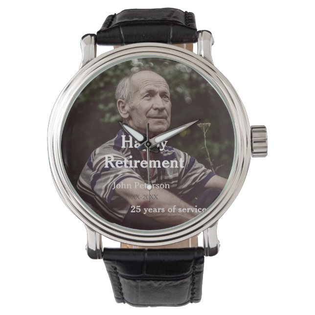 happy retiment photo name year of service 腕時計 (正面)