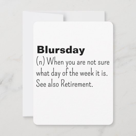 Happy Retirementカード、Blursday、おもしろいRetirement、 シーズンカード (正面)