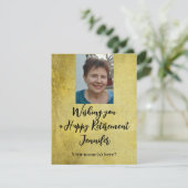 Happy Retirementシンプル金ゴールドブラック挿入写真 (スタンド正面)