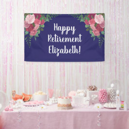 Happy Retirementパーティーとバラ 横断幕