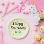 Happy Retirementパーティーの追加名 ペーパープレート (パーティー)