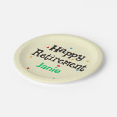 Happy Retirementパーティーの追加名 ペーパープレート (アングル)