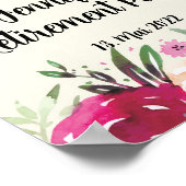 Happy Retirementパーティーフローラウェルカムサイン ポスター (角)