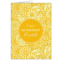 Happy Retirement黄色のデイジーパターン名