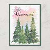 Happy Retirement - -カスタマイズ水色の木 シーズンポストカード (正面)