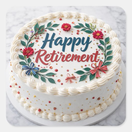 Happy  Retirement  スクエアシール (正面)