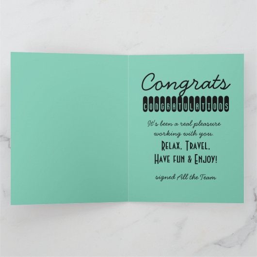 Happy Retirement 1 It's Time Big Greeting Card カード (内部)