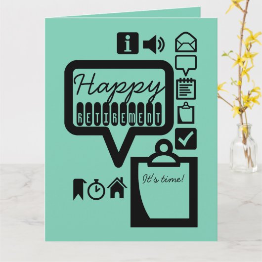 Happy Retirement 1 It's Time Big Greeting Card カード (黄色い花)