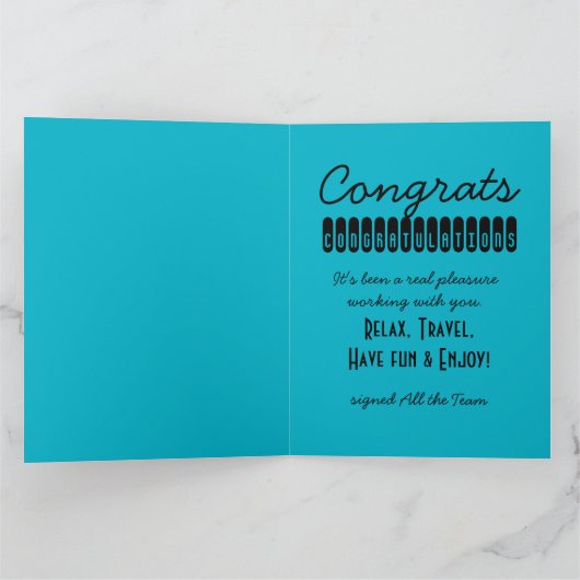 Happy Retirement 3 It's Time Big Greeting Card カード (内部)