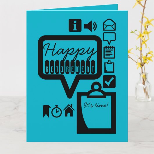 Happy Retirement 3 It's Time Big Greeting Card カード (黄色い花)