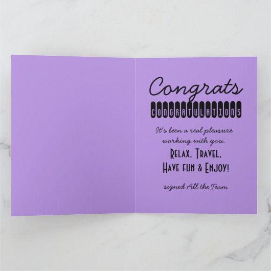 Happy Retirement 4 It's Time Big Greeting Card カード (内部)