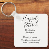 Happy retirement add name 退職した of service キーホルダー (正面)
