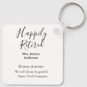 Happy retirement add name 退職した of service キーホルダー (裏面)
