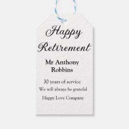 Happy retirement add name 退職した of service ギフトタグ