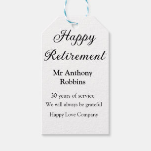 Happy retirement add name 退職した of service ギフトタグ