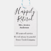 Happy retirement add name 退職した of service ギフトタグ (裏面)