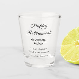Happy retirement add name 退職した of service ショットグラス