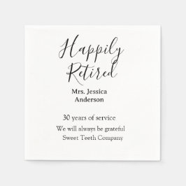 Happy retirement add name 退職した of service スタンダードカクテルナプキン