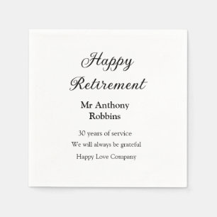 Happy retirement add name 退職した of service スタンダードカクテルナプキン