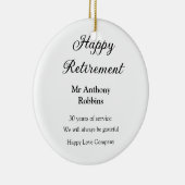 Happy retirement add name 退職した of service セラミックオーナメント (右)
