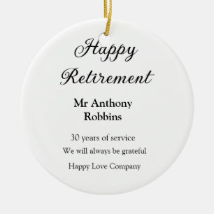 Happy retirement add name 退職した of service セラミックオーナメント