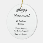 Happy retirement add name 退職した of service セラミックオーナメント (左)