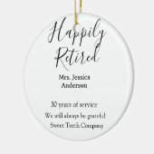 Happy retirement add name 退職した of service セラミックオーナメント (左)