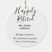 Happy retirement add name 退職した of service セラミックオーナメント (裏面)