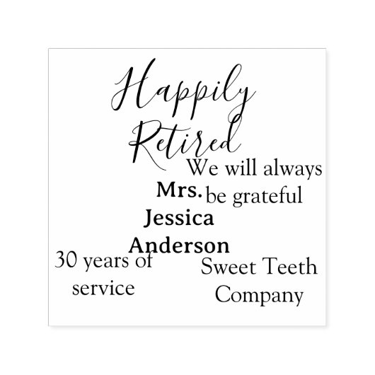 Happy retirement add name 退職した of service セルフインキングスタンプ (デザイン)