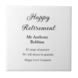 Happy retirement add name 退職した of service タイル