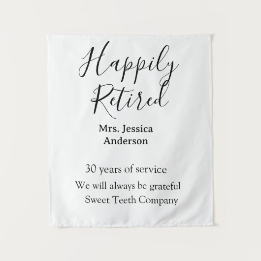 Happy retirement add name 退職した of service タペストリー (正面)
