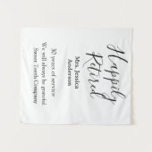 Happy retirement add name 退職した of service タペストリー (正面(横))