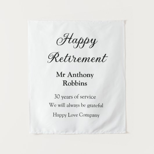 Happy retirement add name 退職した of service タペストリー (正面)