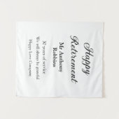 Happy retirement add name 退職した of service タペストリー (正面(横))