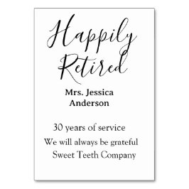 Happy retirement add name 退職した of service テーブルナンバー