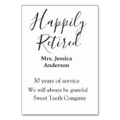 Happy retirement add name 退職した of service テーブルナンバー (裏面)