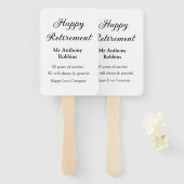 Happy retirement add name 退職した of service ハンドファン (正面&裏面)