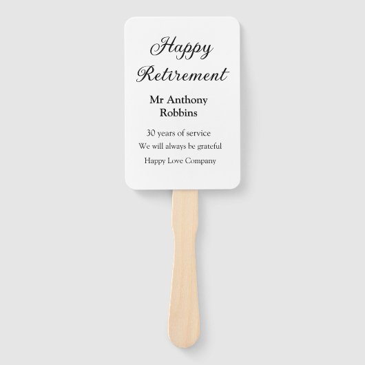 Happy retirement add name 退職した of service ハンドファン (正面)