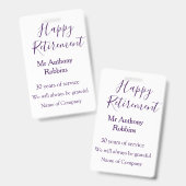 Happy retirement add name 退職した of service バッジ (正面＆裏面)