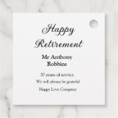 Happy retirement add name 退職した of service フェイバータグ (裏面)