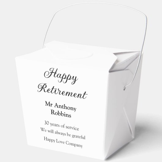Happy retirement add name 退職した of service フェイバーボックス (正面)