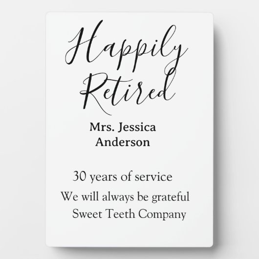 Happy retirement add name 退職した of service フォトプラーク (正面)