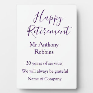 Happy retirement add name 退職した of service フォトプラーク