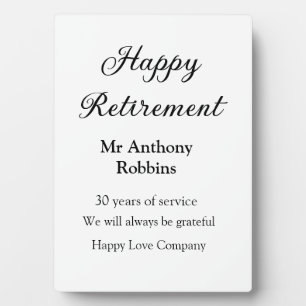 Happy retirement add name 退職した of service フォトプラーク