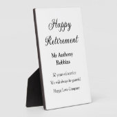 Happy retirement add name 退職した of service フォトプラーク (側面)